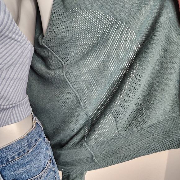 Lululemon Wake Up & Go Zipper Hoodie Sweater In Graphite Green Size L - Picture 14 of 15